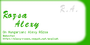 rozsa alexy business card